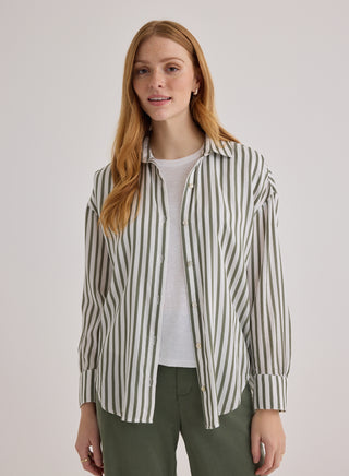 Oversized Button Down Denim Blue Stripes Bella Dahl
