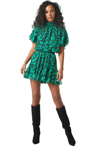 Saffie Dress Emerald Abstract Misa