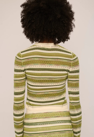 Andrea Space Dyed Knit Top Green Space Dye Love The Label