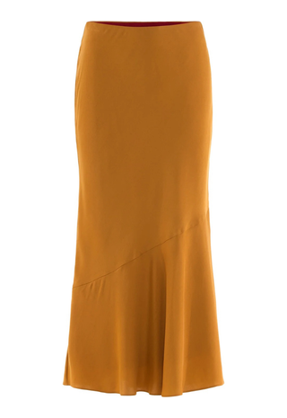 Bias Midi Skirt Pecan Emily Mccarthy