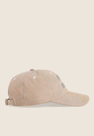 Stripe Logo Baseball Cap Soft Taupe Stripe Favorite Daughter