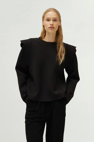 Black Wave Detail Sweatshirt Compañia Fantastica