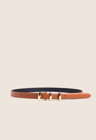 The Skinny Jordan Belt Camel/Polished Gold Favortie Daughter