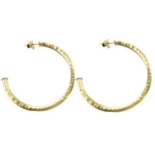 Small Hammered Everybody's Favorite Hoops Brushed 18K Gold Plated