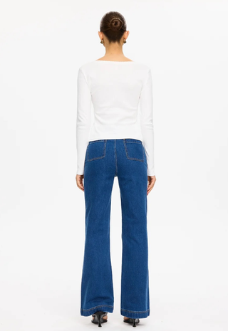 Tallulah V Neck Top Ivory Kigali