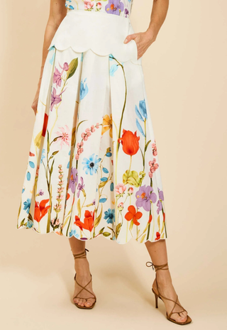 Sonata Scallop Midi Skirt Garden Muse Mestiza