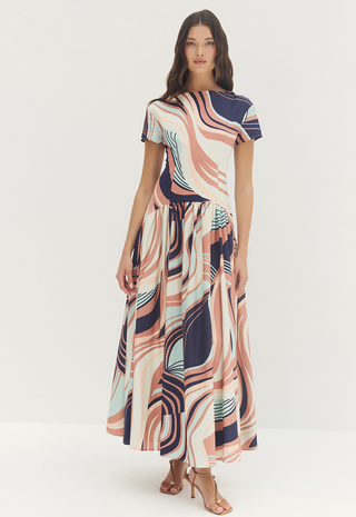 Atley Dress Multi Organic Wavy Hutch