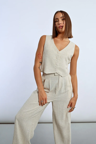 Linen Bolero Light Beige Molly Bracken