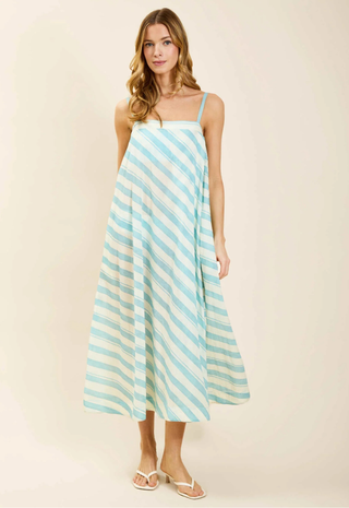 Portofino Maxi Dress Aegean Stripe - Mestiza