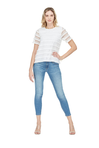 Short Sleeve Top White Jade