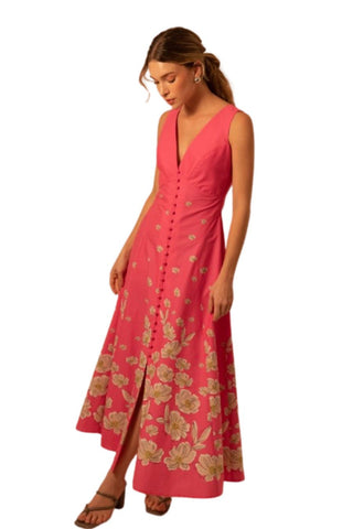 Isla Midi Dress Daisy Magenta Kleid