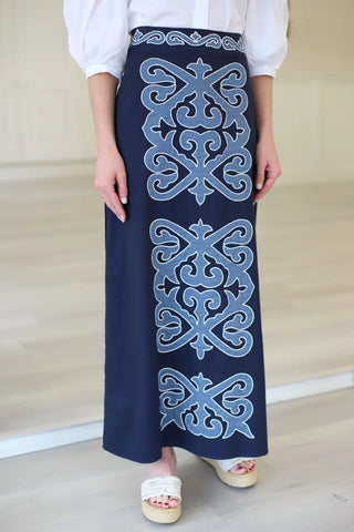 Dillon Skirt Navy Light Blue Anna Cate