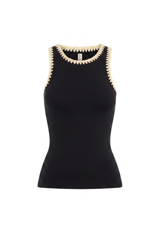 Tallulah Spliced Tank Black Cream Kivari