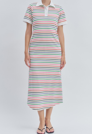 Peggy Dress Rainbow Stripe Maude Club