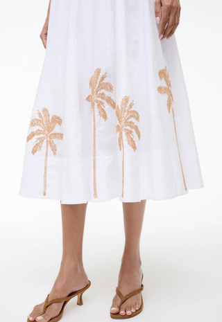Wells Dress White Embroidery STAUD