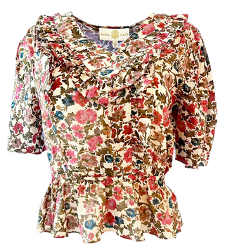 Maddie Top - Brown Floral