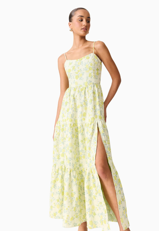 Posey Gown Yellow Floral - Elliatt