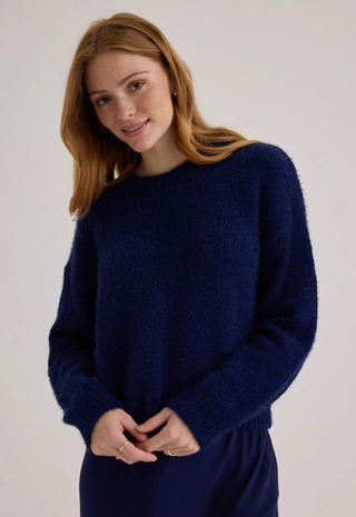 Drop Shoulder Sweater Eclipse Blue Bella Dahl