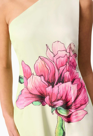 Elisia One Shoulder Gown Green Floral Elliatt
