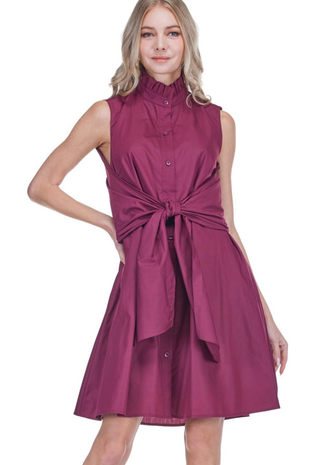 Back Wrap Dress Maroon Jade