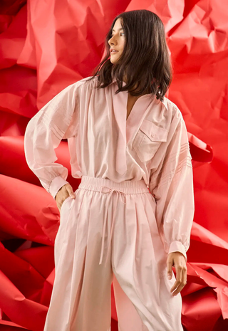 Evangeline Shirt in Pink Sand - Hunter Bell