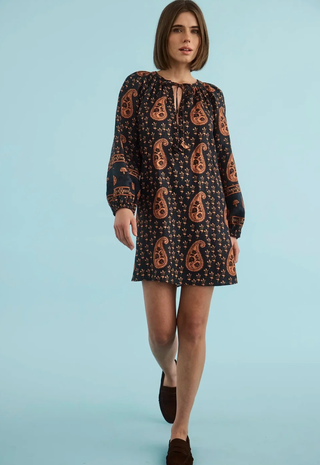 Lisette Dress Glen Paisley Hunter Bell