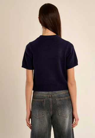 Ladies Knitted Sweater Navy Blue Molly Braken