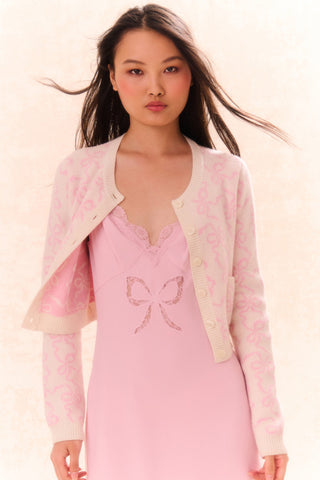 Veronika Cardigan Bon Bon Pink Love Shack Fancy
