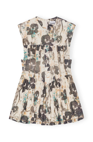 Printed Marl Mesh Corset Mini Dress Afterglow Ganni