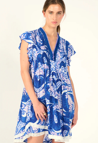 Mini Dress Sasha V Blue Holy Snake Poupette St. Barth