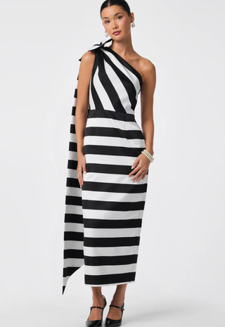 Romance Dress Black Winter White Trina Turk