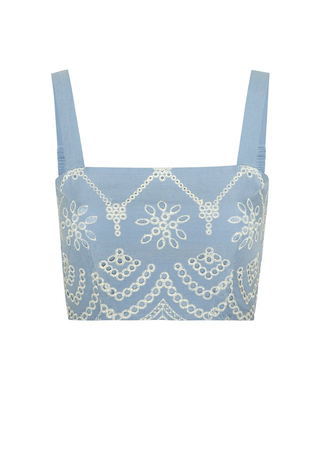 Lois Top Periwinkle Scallop Misa