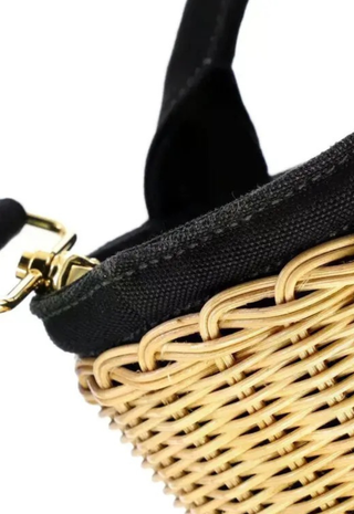 Prada X Canvas 2 Way Handbag Beige Black