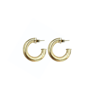 Petite Salerno Hoops Brushed 18K Gold Plated