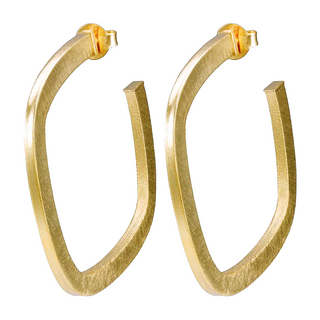 Square Elisa Hoops Brushed 18K Gold Plated BRD1519