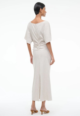 Amelie Linen Dress Natural STAUD