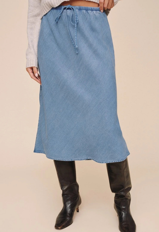 Bias Skirt With Tie Indigo Harbor Wash Bella Dahl