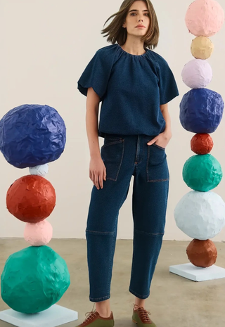 Mika Top Blue Ridge Denim Hunter Bell