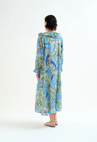 Long Beach Dress Parrot Print Compania Fantastica