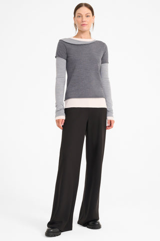 Sera Sweater Heather Grey Multi - STAUD