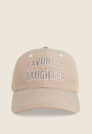 Stripe Logo Baseball Cap Soft Taupe Stripe Favorite Daughter