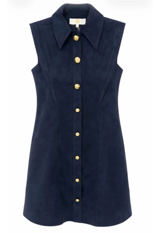 Albie Dress Navy Suede Anna Cate