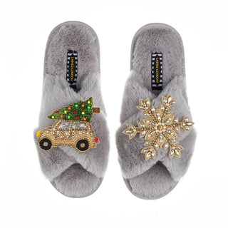 Tree/Snowflake Slippers Laines London