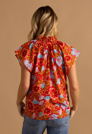 Em Top Retro Floral Double A