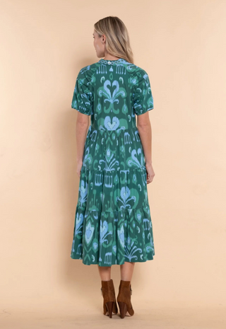 Kimbell Dress Emerald Ikat Sheridan French