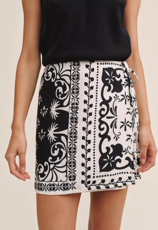 Wrap Skirt With Sash Tropical Bandana Print Bella Dahl