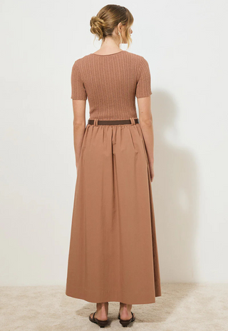 Eternal Knit Combo Dress Hazelnut MonRenn