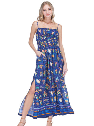 Cinched Waist Sundress Tuscan Tiles JoyJoy