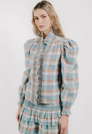 Long Sleeve Zuri Top Wind Chime Plaid Love The Label