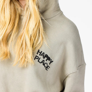 Boyfriend Smiley Hoodie Taupe Kerri Rosenthal